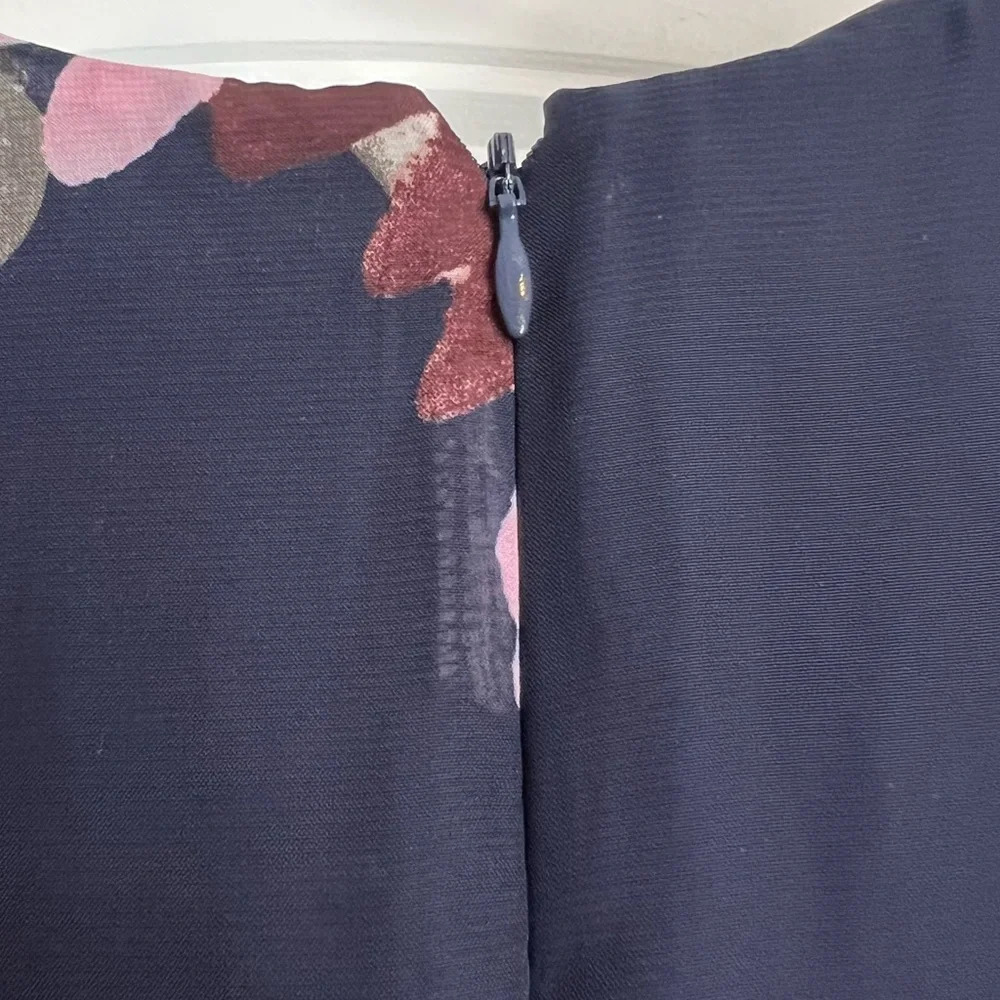 Marina Women's Blue Pink Floral Lined Maxi Party‎ Wedding Dress Gown. Size 12. - Picture 12 of 15